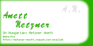 anett metzner business card